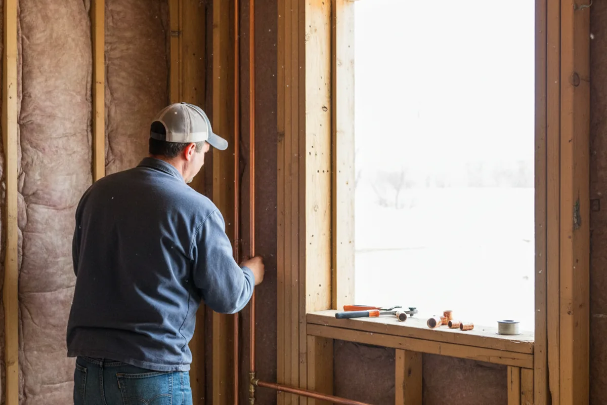 Licensed plumber running new copper supply lines in a Luray home